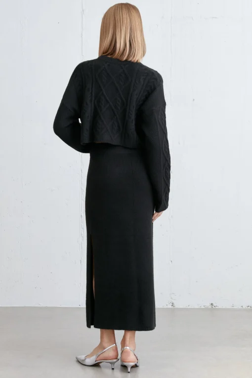 KNIT MIDI SKIRT