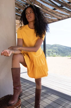 KNIT TIERED MINI DRESS