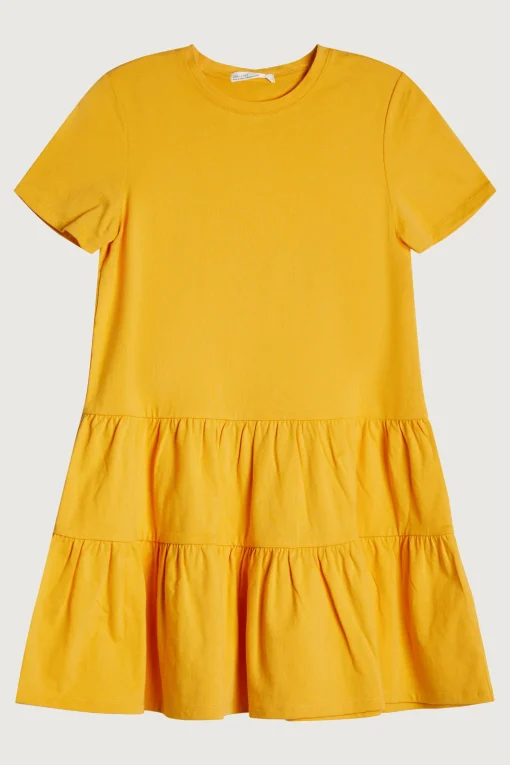 KNIT TIERED MINI DRESS