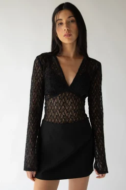 LACE LONG SLEEVE TOP