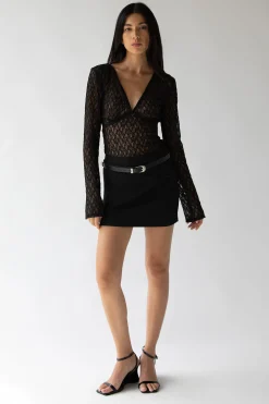 LACE LONG SLEEVE TOP