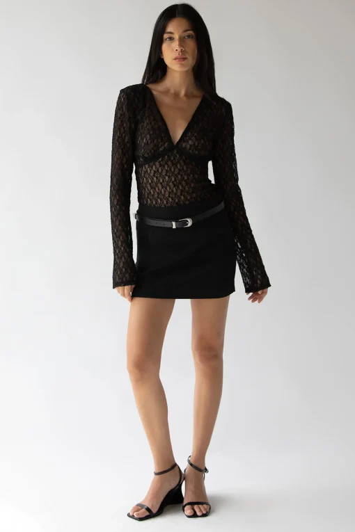 LACE LONG SLEEVE TOP