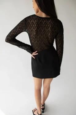 LACE LONG SLEEVE TOP