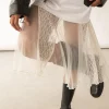 LACE SHORT SLEEVE MIDI DRESS