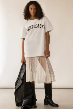 LACE SHORT SLEEVE MIDI DRESS