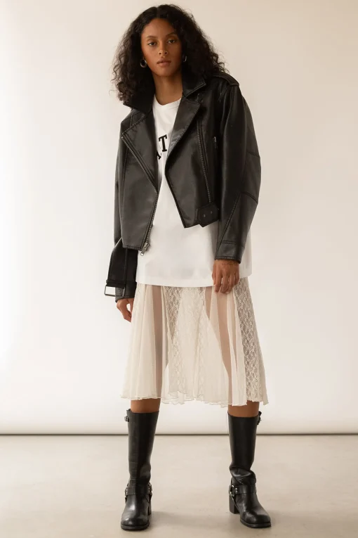 LACE SHORT SLEEVE MIDI DRESS