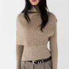 LAYERED KNIT TOP SHAWL SET