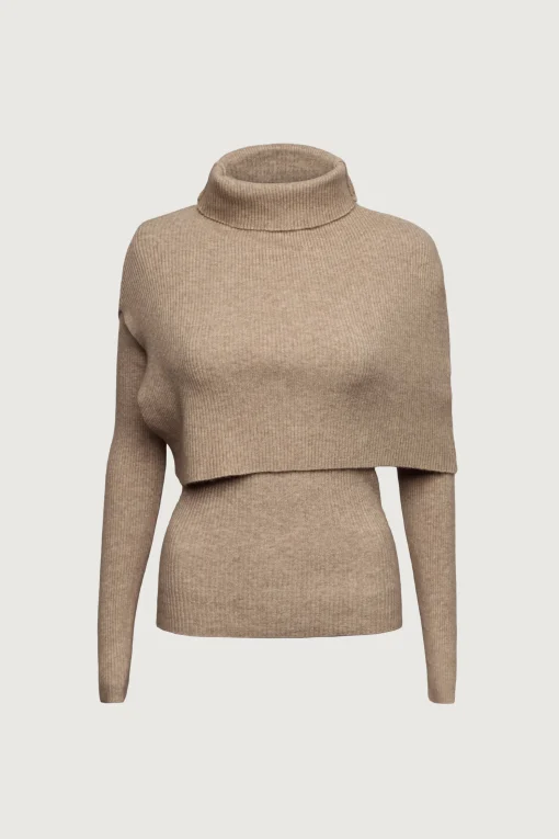 LAYERED KNIT TOP SHAWL SET