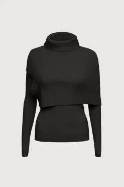 LAYERED KNIT TOP SHAWL SET