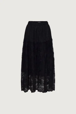 LAYERED LACE MIDI SKIRT