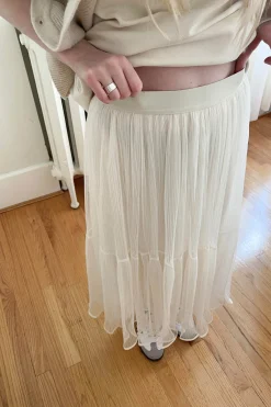 LAYERED TULLE MIDI SKIRT