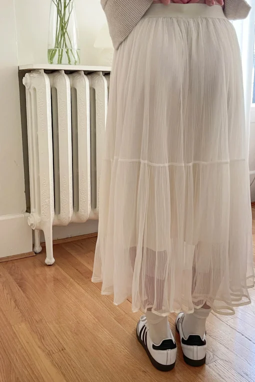 LAYERED TULLE MIDI SKIRT