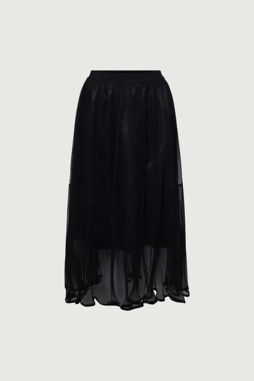 LAYERED TULLE MIDI SKIRT