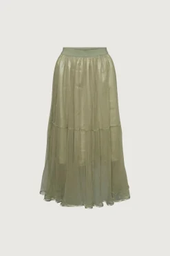 LAYERED TULLE MIDI SKIRT