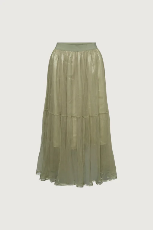 LAYERED TULLE MIDI SKIRT
