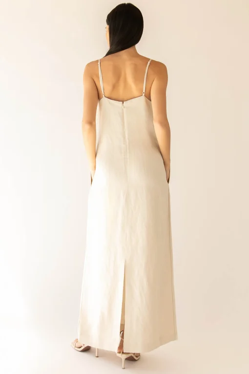 LINEN BLEND MAXI DRESS