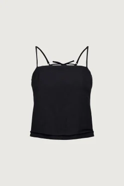 LINEN BLEND OPEN BACK TANK TOP