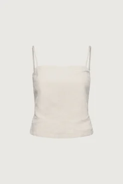 LINEN BLEND OPEN BACK TANK TOP