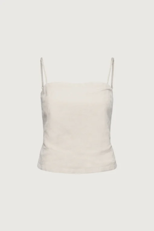 LINEN BLEND OPEN BACK TANK TOP