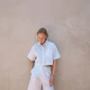 LINEN BLEND SHORT SLEEVE SHIRT