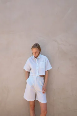 LINEN BLEND SHORT SLEEVE SHIRT