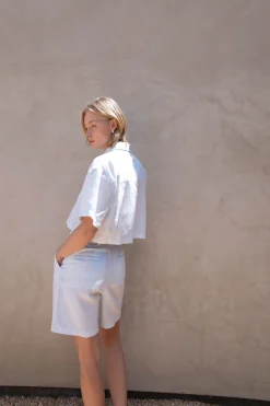 LINEN BLEND SHORT SLEEVE SHIRT
