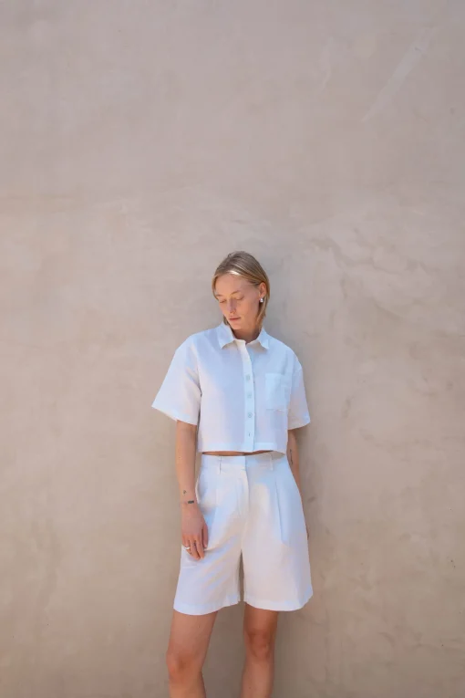 LINEN BLEND SHORT SLEEVE SHIRT