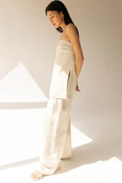 LINEN BLEND TUBE TOP