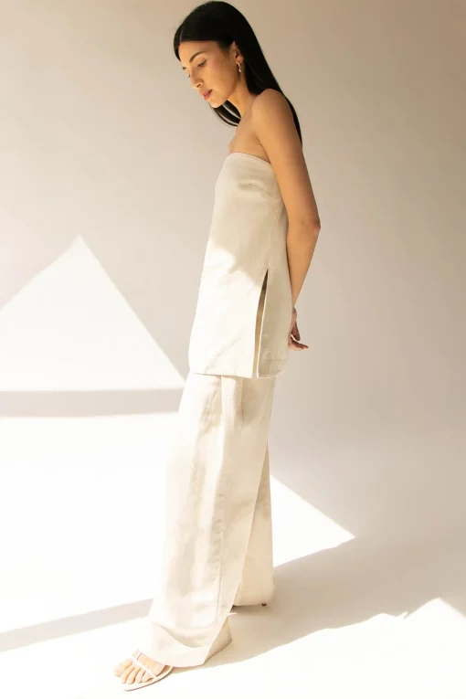 LINEN BLEND TUBE TOP