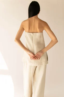 LINEN BLEND TUBE TOP