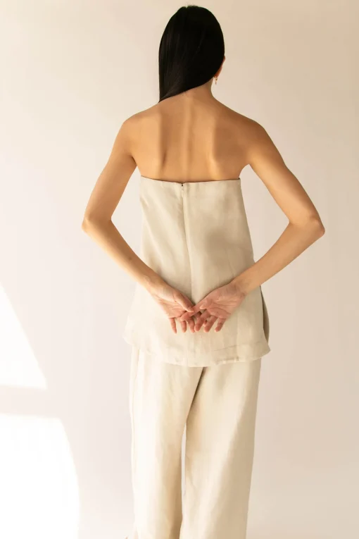 LINEN BLEND TUBE TOP