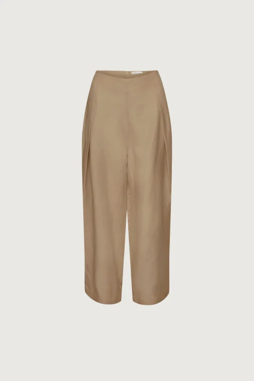 LINEN BLEND WIDE LEG DRESS PANT