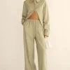 LINEN BLEND WIDE LEG PANT