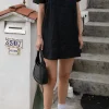 100% LINEN BOXY MINI DRESS