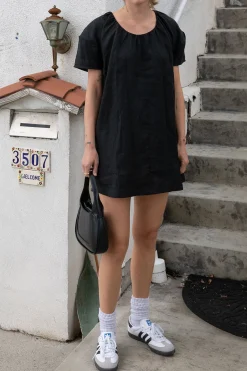 100% LINEN BOXY MINI DRESS