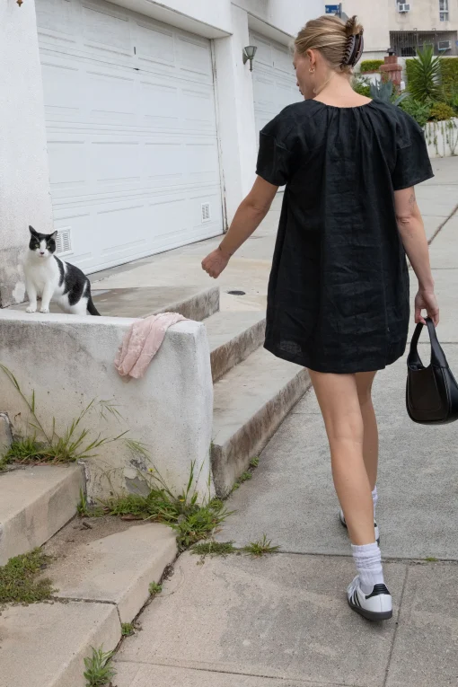 100% LINEN BOXY MINI DRESS