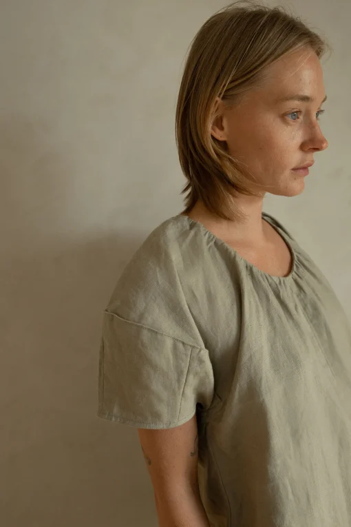 100% LINEN BOXY MINI DRESS