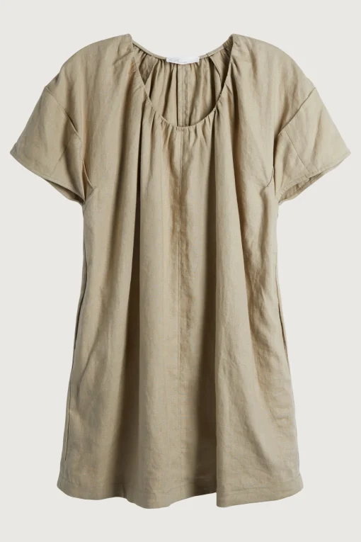 100% LINEN BOXY MINI DRESS