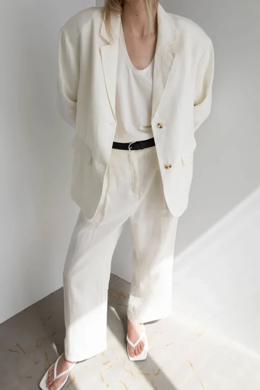 100% LINEN RELAXED FIT BLAZER