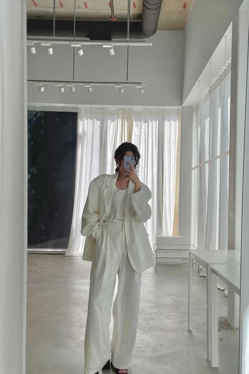 100% LINEN RELAXED FIT BLAZER
