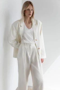 100% LINEN RELAXED FIT BLAZER