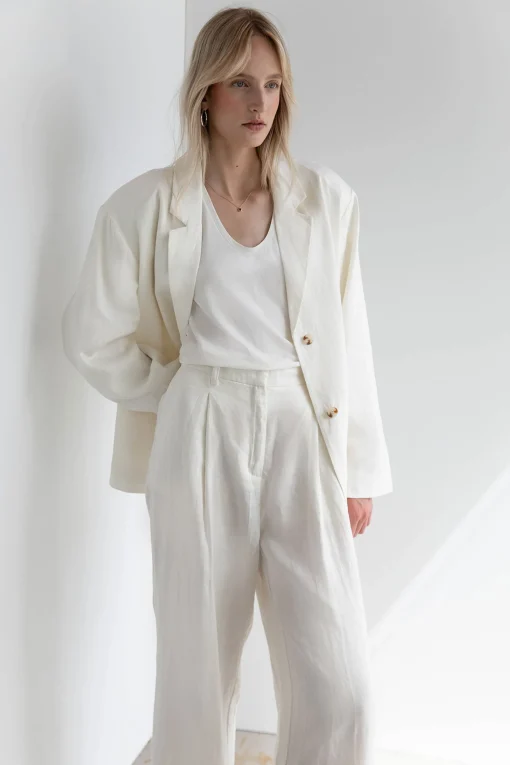 100% LINEN RELAXED FIT BLAZER
