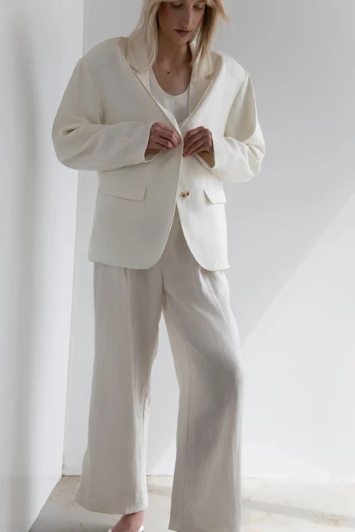 100% LINEN RELAXED FIT BLAZER