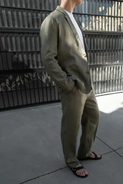100% LINEN STRAIGHT LEG PANT