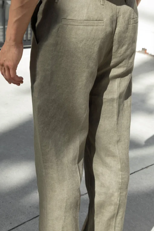 100% LINEN STRAIGHT LEG PANT