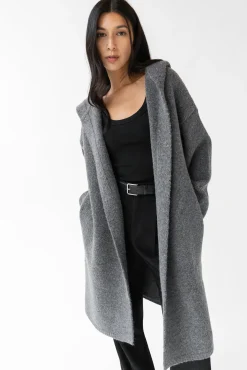 LONG CARDIGAN WITH HOODIE