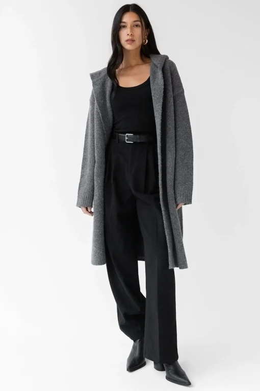 LONG CARDIGAN WITH HOODIE