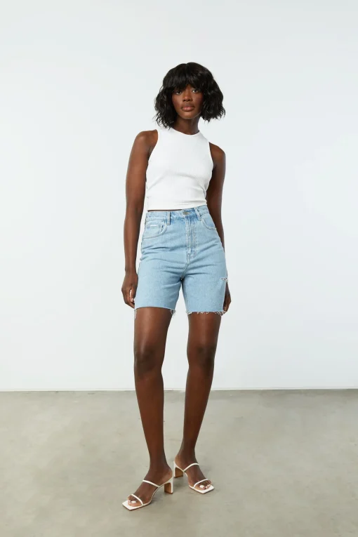 LONG DENIM SHORTS