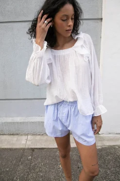 LONG SLEEVE RUFFLED BLOUSE