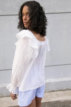 LONG SLEEVE RUFFLED BLOUSE